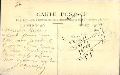 Ak Cahors Lot, Monument Gambetta, Lycée, Statue, Architektur