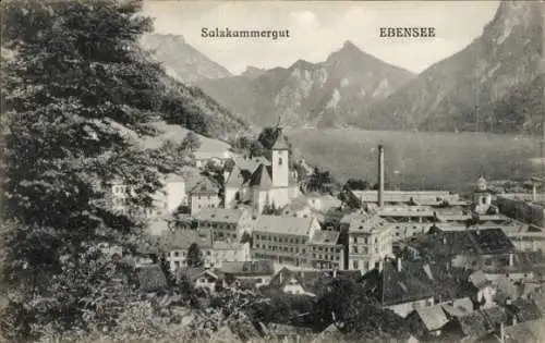 Ak Ebensee in Oberösterreich, Salzkammergut, Teilansicht