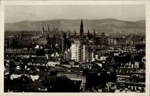 Ak Wien 1 Innere Stadt, Stadtansicht von  Stephansturm, Rathaus, Hochhaus