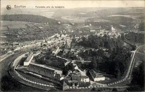 Ak Bouillon Wallonien Luxemburg, Panorama von  Ansicht vom Belvédère,  Stadtansicht