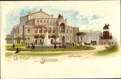 Litho Dresden Zentrum Altstadt, Hoftheater