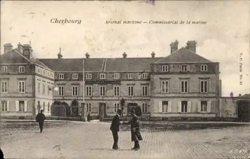Ak Cherbourg en Cotentin Manche, Arsenal maritime, Commissariat de la marine,  Architektur