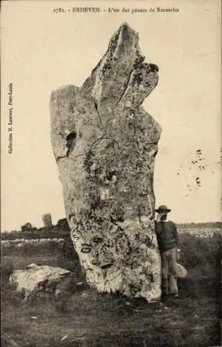 CPA Erdeven Morbihan, L'un des géants de Kerzerho
