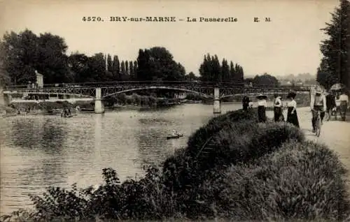 Ak Bry sur Marne Val de Marne, La Passerelle