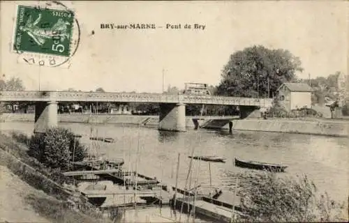 Ak Bry sur Marne Val de Marne, Pont de Bry