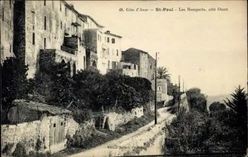 Ak Saint Paul du Var Alpes Maritimes, Les Remparts, cote Ouest