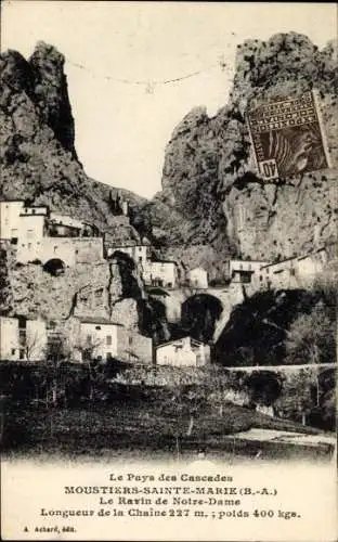 CPA Moustiers Sainte Marie Alpes de Haute Provence, Le Ravin de Notre Dame