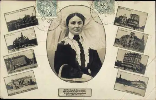 Ak Limoges Haute Vienne, Teilansichten, Gebäude, Portrait Frau in Tracht