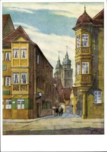 Künstler Ak Schmitz, Hans, Bayreuth in Oberfranken, Blick in die Brautgasse
