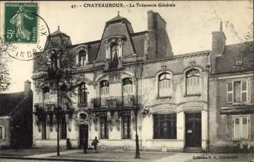 Ak Châteauroux Indre, Historisches Gebäude, französische Republik, Trésorerie Générale
