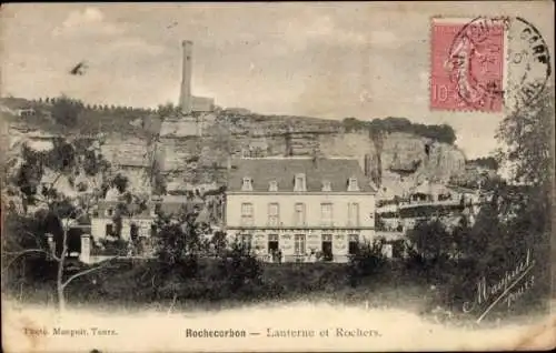 Ak Tours Indre et Loire, Felsformation, Gebäude,  mit m Motiv