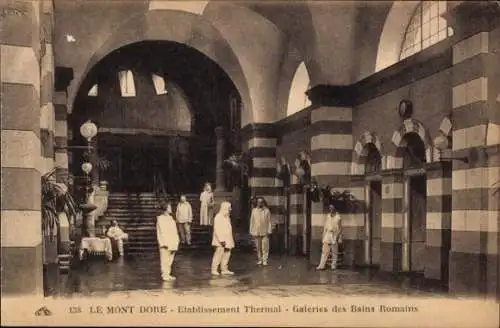 Ak Le Mont Dore Puy de Dôme, Thermalbad,  Architektur, Romantische Galerien