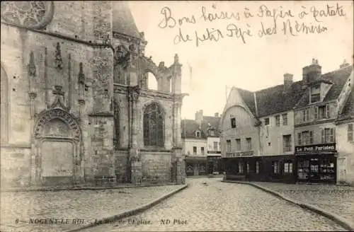 Ak Nogent le Roi Eure et Loir, La Rue de l'eglise, Le Petit Parisien