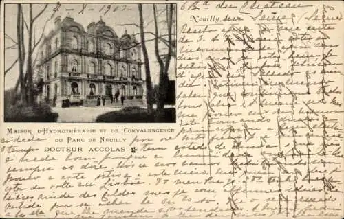 Ak Neuilly sur Seine, Maison d'Hydrothérapie im Park, Dr. Accolas