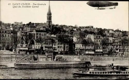 Ak Saint Cloud Hauts de Seine, Vue Generale, Quai du President Carnot