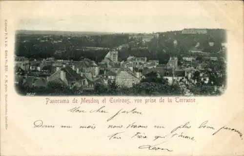 Ak Meudon Hauts de Seine, Panorama von  Stadtansicht, Terrasse, 