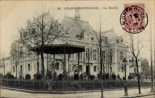 Ak Montrouge Hauts de Seine, Rathausgebäude von  Gärten, städtische Umgebung