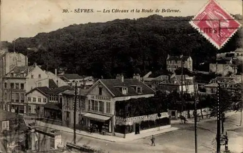 Ak Sèvres Hauts de Seine, Sévres, Les Côteaux, Route de Bellevue, Restaurant La Terrasse