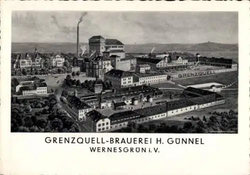 Ak Wernesgrün Steinberg im Vogtland, Grenzquell-Brauerei H. Günnel