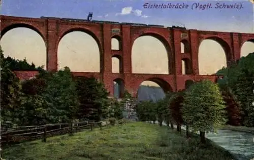 Ak Jocketa Pöhl im Vogtland, Elstertalbrücke