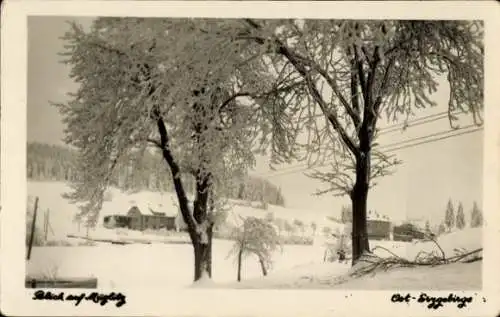 Ak Müglitz Altenberg im Erzgebirge, Gesamtansicht, Winter