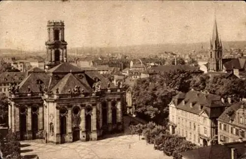 Ak Saarbrücken im Saarland, Ludwigs- und St. Jakobskirche, s Stadtbild, Aussichtspunkt