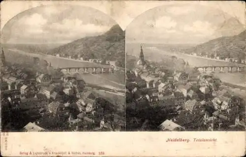 Ak Heidelberg am Neckar, Landschaftsansicht, Neckar, Alte Brücke, Bergpanorama