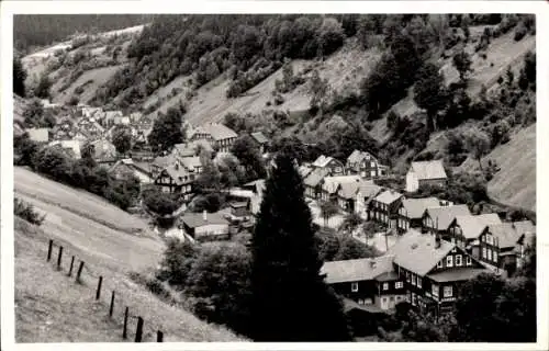 Ak Katzhütte im Schwarzatal, Teilansicht, Talblick