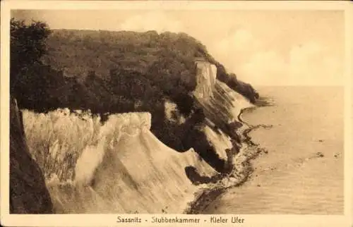 Ak Sassnitz auf Rügen, Klippenlandschaft, Ostsee,  Stubbenkammer, Kieler Ufer