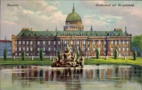 Ak Potsdam, Stadtschloß, Karpfenteich,  Architektur