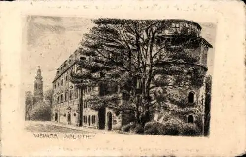 Ak Weimar in Thüringen, Bibliothek