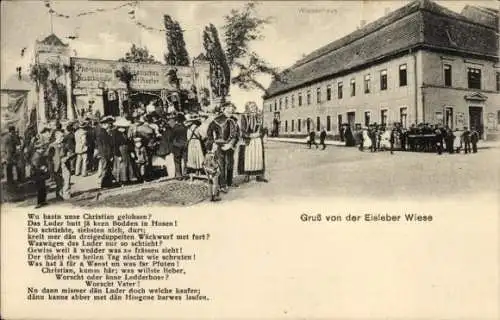 Ak Lutherstadt Eisleben, Gruß von der Eisleber Wiese