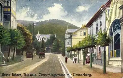 Ak Großtabarz Tabarz im Thüringer Wald, Zimmerbergstraße, Zimmerberg