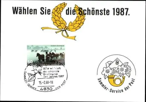 Ak Gütersloh in Westfalen, Briefmarkenfreunde 1987, Sammler-Service der Post