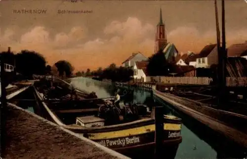 Ak Rathenow im Havelland, Schleusenkanal