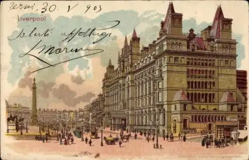 Litho Liverpool Merseyside England,  Platz, Denkmal, Gebäude