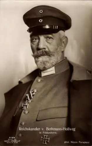 Ak Reichskanzler von Bethmann Hollweg, Portrait in Uniform, G. Liersch 7184