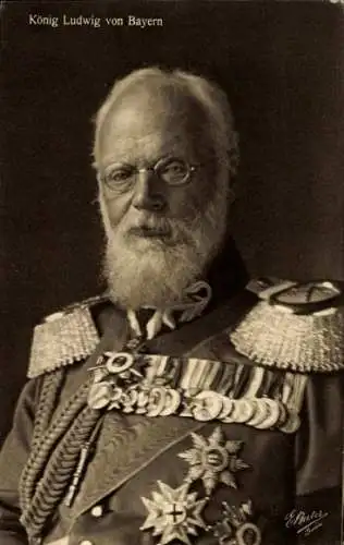 Ak König Ludwig von Bayern, Portrait, Orden, Uniform