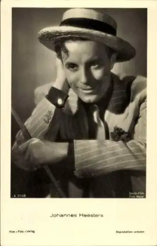 Ak Schauspieler und Sänger Johannes Heesters, Portrait mit Hut, Autogramm