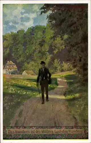 Lied Künstler Ak Hey, Paul, Wandern ist des Müllers Lust, Volksliederkarte Nr. 64