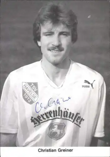 Autogrammkarte Fußballer Christian Greiner, TSV Havelse, Autogramm
