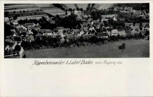 Ak Kippenheimweiler Lahr in Baden Schwarzwald, Luftaufnahme eines Dorfes, Häuser, Landschaft, s B