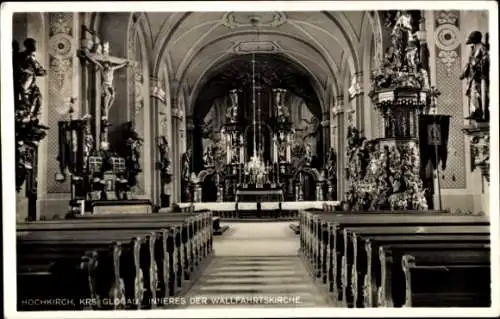 Ak Grodowiec Wysoka Cerekiew Hochkirch Kreis Glogau Niederschlesien, Wallfahrtskirche, Innenansicht