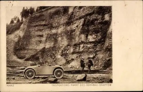 Ak Harz, Inspektionsfahrt des Bergbau-Beamten, Auto Hanomag "Kommißbrot"