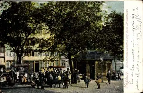 Ak Hamburg, Straßenmusikanten auf dem Schaarmarkt
