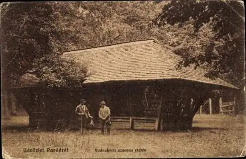 Ak Parád Ungarn, Hirschfütterung