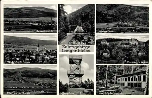 Ak Bielawa Langenbielau Schlesien, Goldenes Sieb, Steinhäuser, Wolfgangturm, Ober-Langenbielau