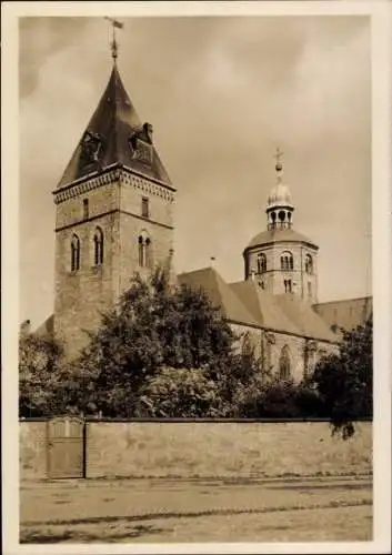 Ak Hameln an der Weser Niedersachsen, Münster, Blick von der Weserpromenade
