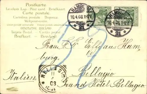 Künstler Ak Fröhliche Ostern, zwei Hasen schauen zu Mädchen mit Eiern