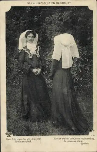 Ak Limousine, Barbichet, Zwei Frauen in Trachten